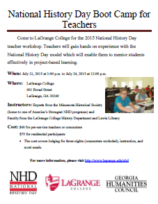 The National History Day Mentoring Program at LaGrange College