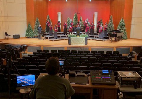 The filming of this year's Lessons and Carols 