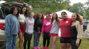 Students at football event