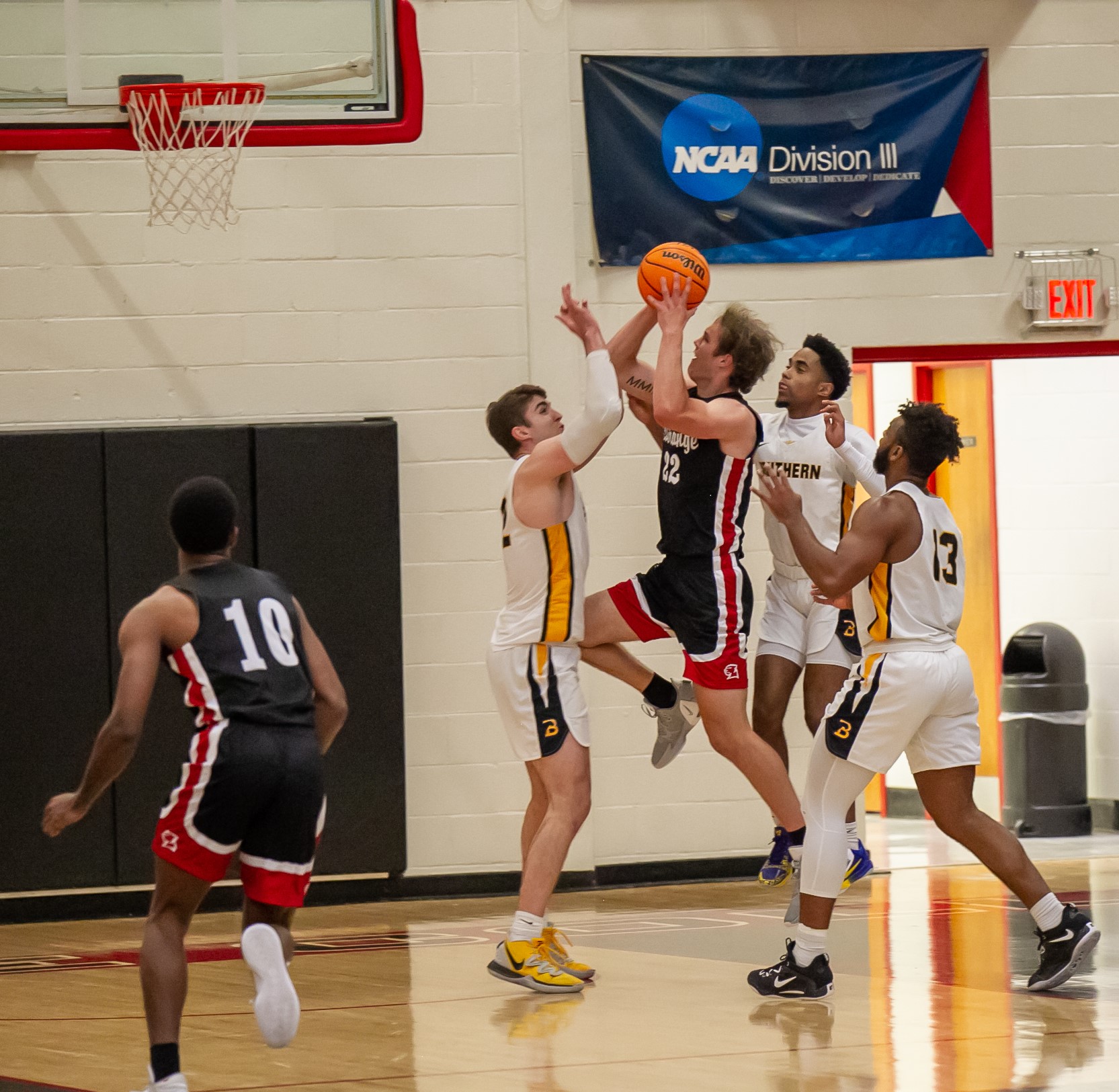 Cooper action shot on bball court